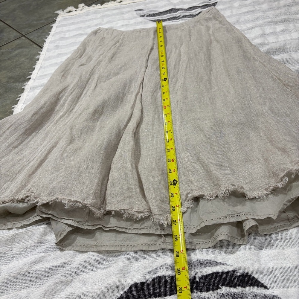 EILEEN FISHER 100% LINEN SEAMED SKIRT IN CLOVE 15” WAIST CASUAL COASTAL MINIMAL - Picture 8 of 9